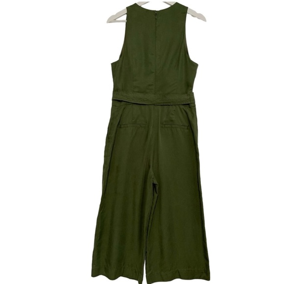 Banana Republic Cropped Wide Leg Belted Jumpsuit in Olive | Size 6P - Picture 6 of 8